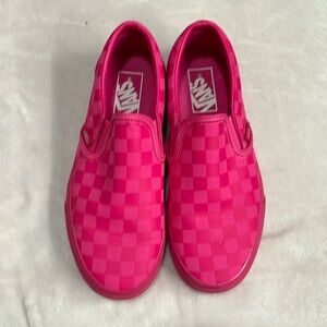 Hot pink neon VANS slip ons